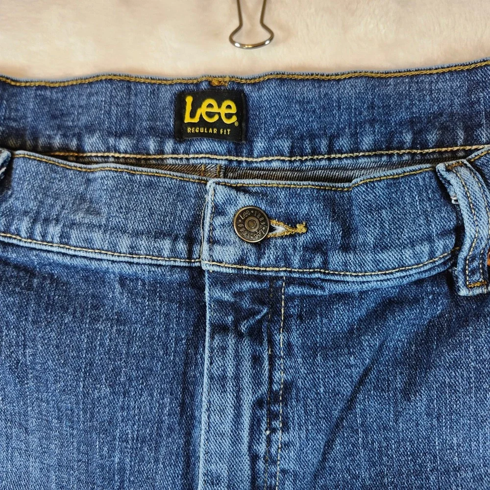 Lee‎ Straight Leg Jeans Mens 42x30 Blue Excellent Stretch Denim 2008900